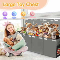 AOBOPLE toy chest open lid showing organized storage options and easy access.