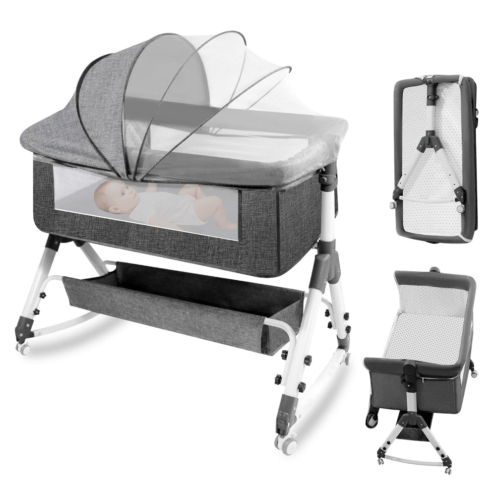 AOBOTE Baby Bassinet foldable crib showing compact design for quick setup and storage