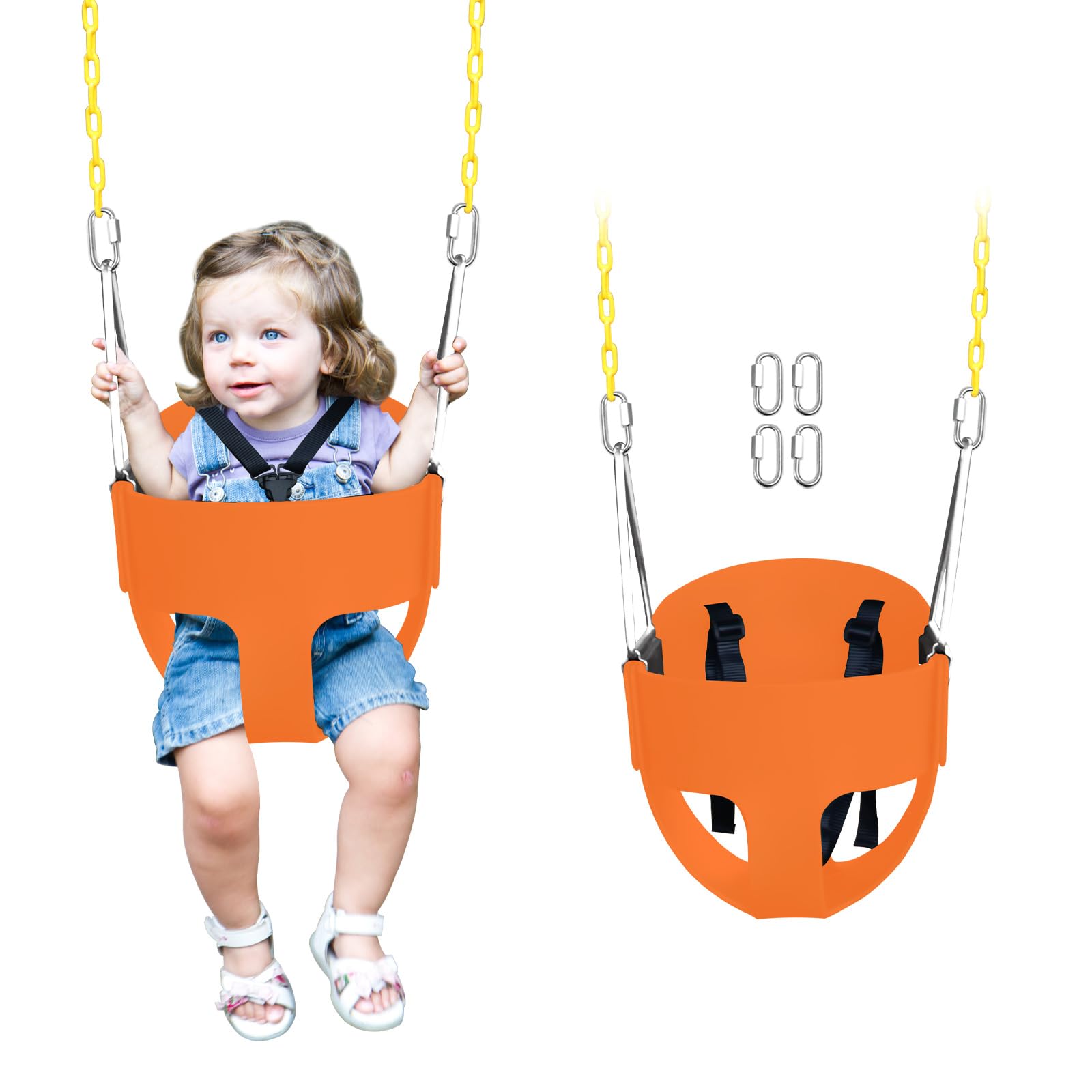 AOBOTE high-back toddler swing seat provides secure, comfortable support during play