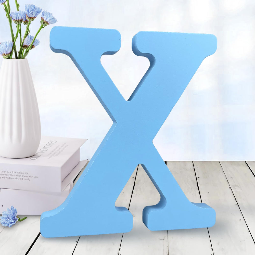 AOCEAN 6 inch blue wood letters package shows decorative versatility for DIY signs.