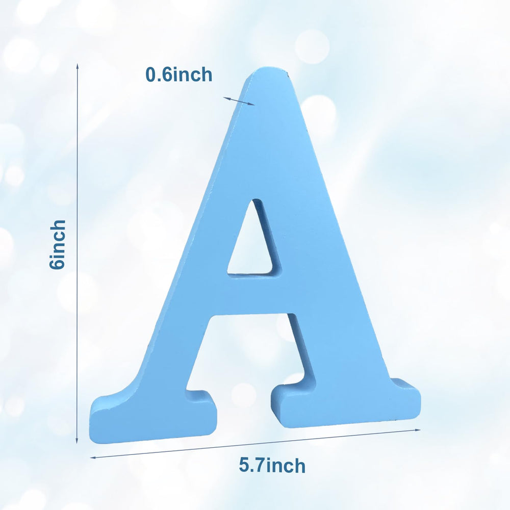 AOCEAN 6 Inch Wood Letters surface close-up highlighting paintable, unfinished surface