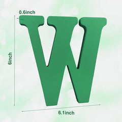 AOCEAN 6-inch green wood letters side profile great for crafting and layered wall accents.