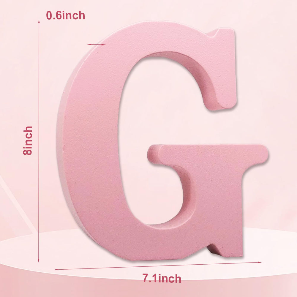 AOCEAN 8-inch pink wood letter mounted on wall adds warm, customizable decor