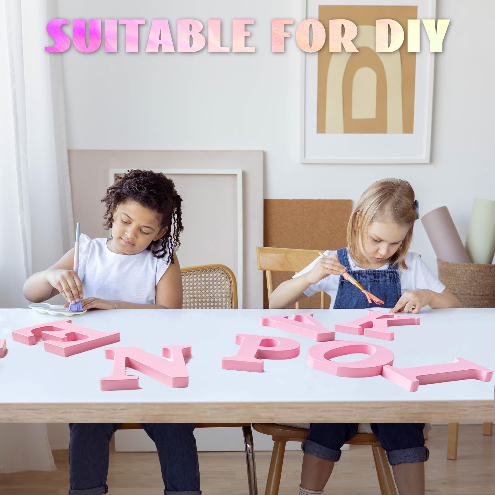AOCEAN paintable wood letter suitable for crafts.