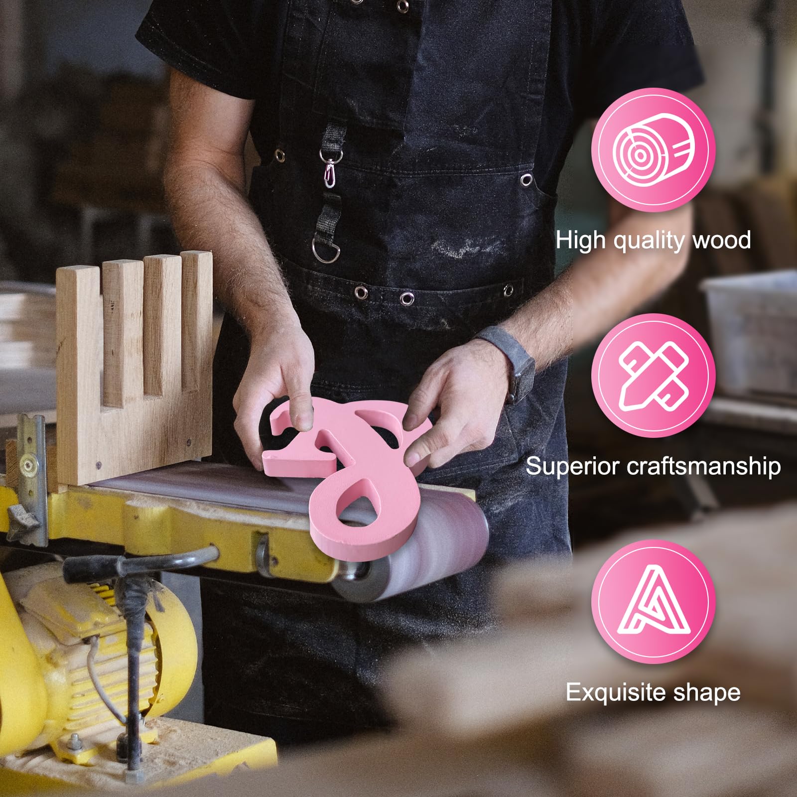 AOCEAN pink wooden letter used as party decor accent