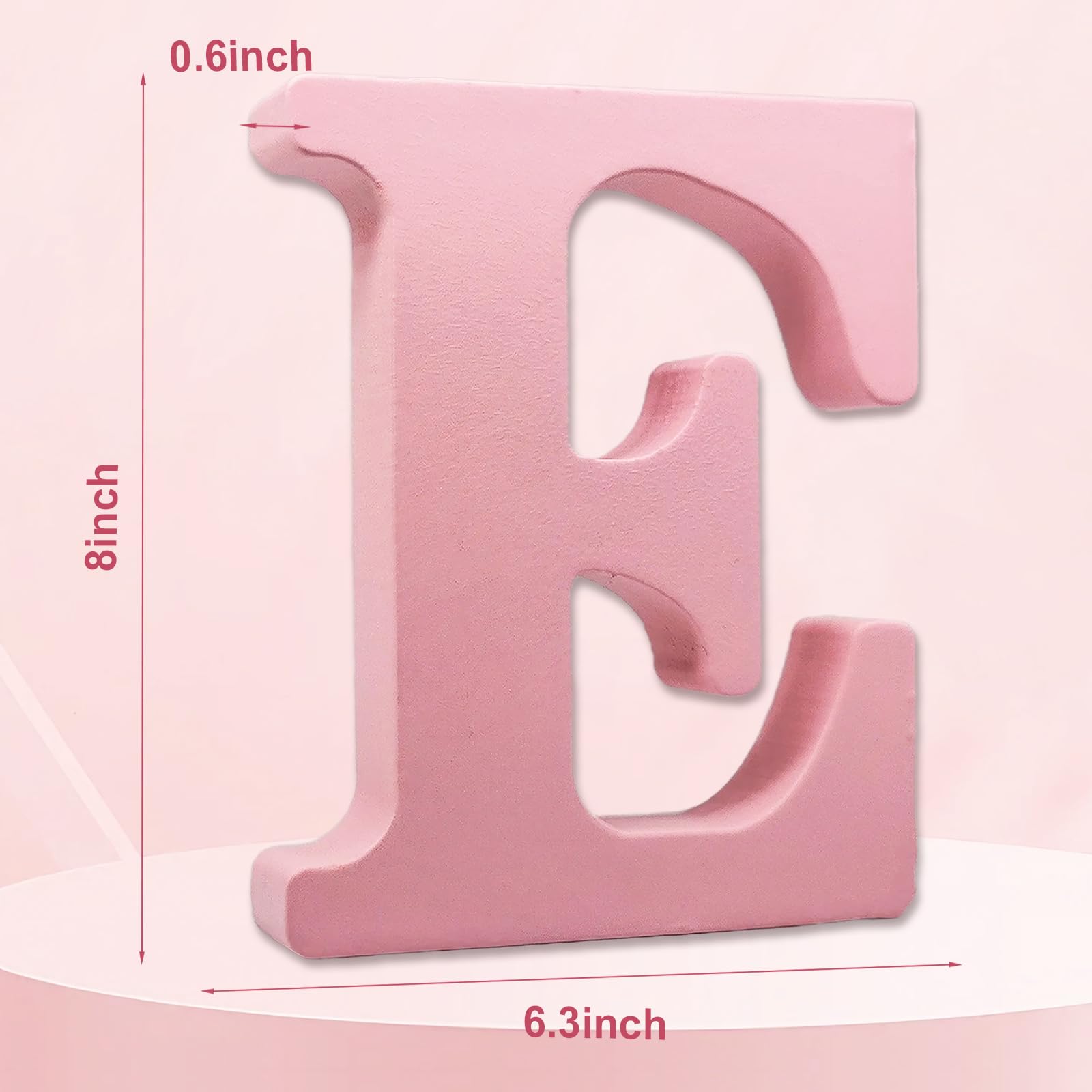 AOCEAN unfinished pink wood letter closeup for DIY painting projects.
