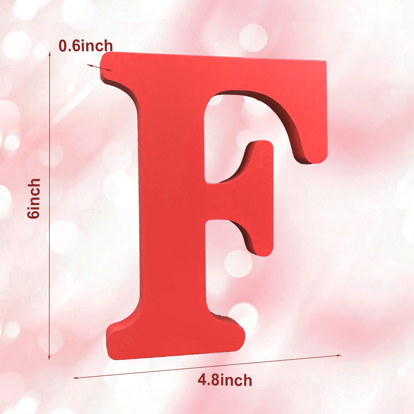 AOCEAN unfinished wood letters side detail showing smooth surface ideal for painting projects.
