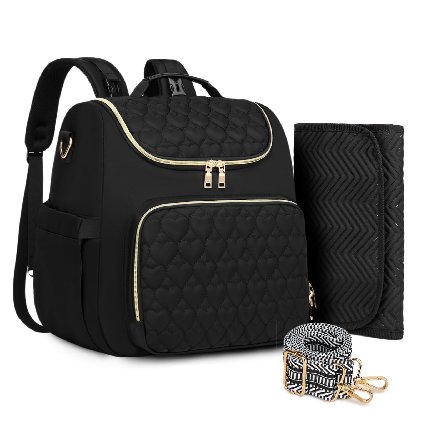aocrin diaper bag backpack front view with versatile carry options for daily outings