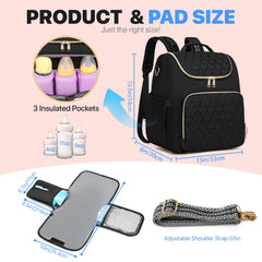 aocrin diaper bag backpack side pocket detail ideal for quick-access items