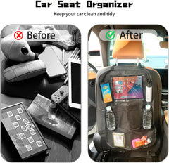 Aoeeki back-seat organizer privacy pockets keep pens, documents, and small items neatly stored.