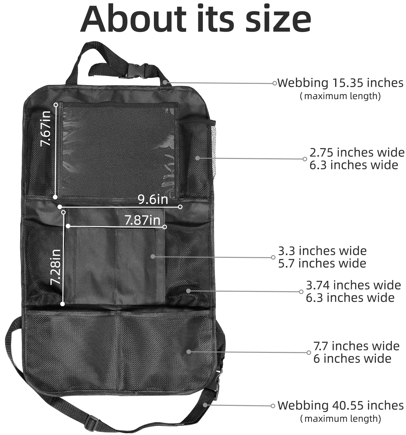 Aoeeki back-seat car organizer uses waterproof, durable materials for easy cleaning and daily use.
