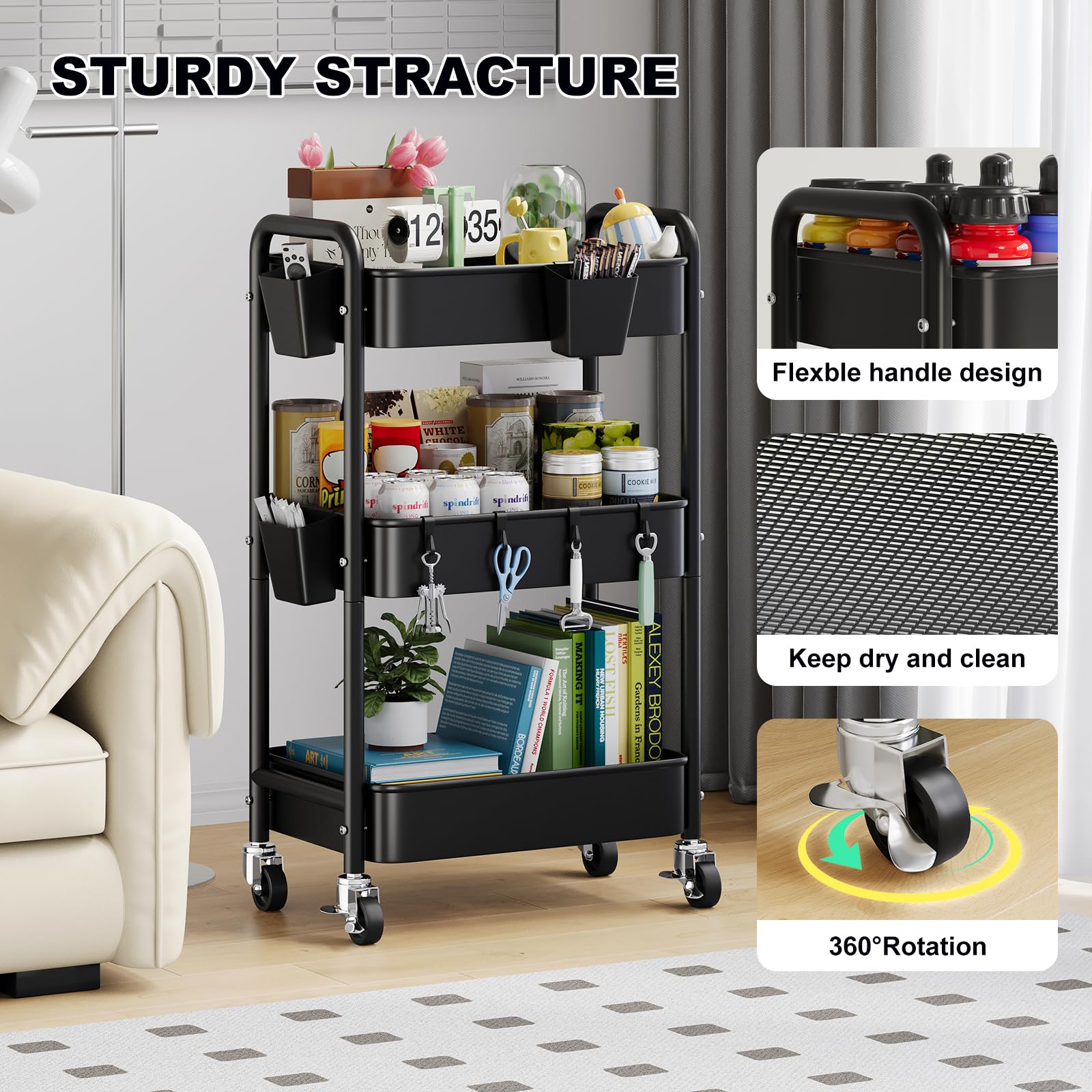 Aofure baby caddy in nursery setup doubles as versatile space saver.