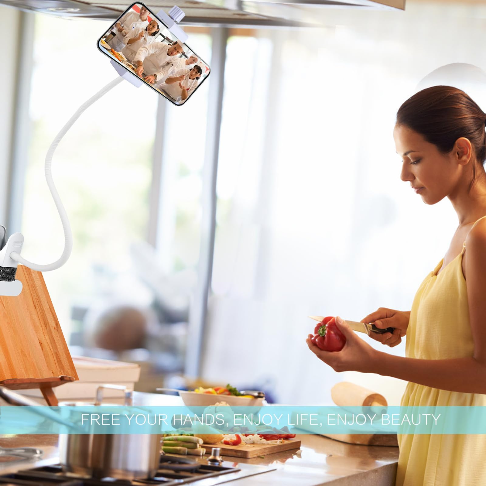 AoHkers 68cm gooseneck offers adjustable height and angle for comfort.