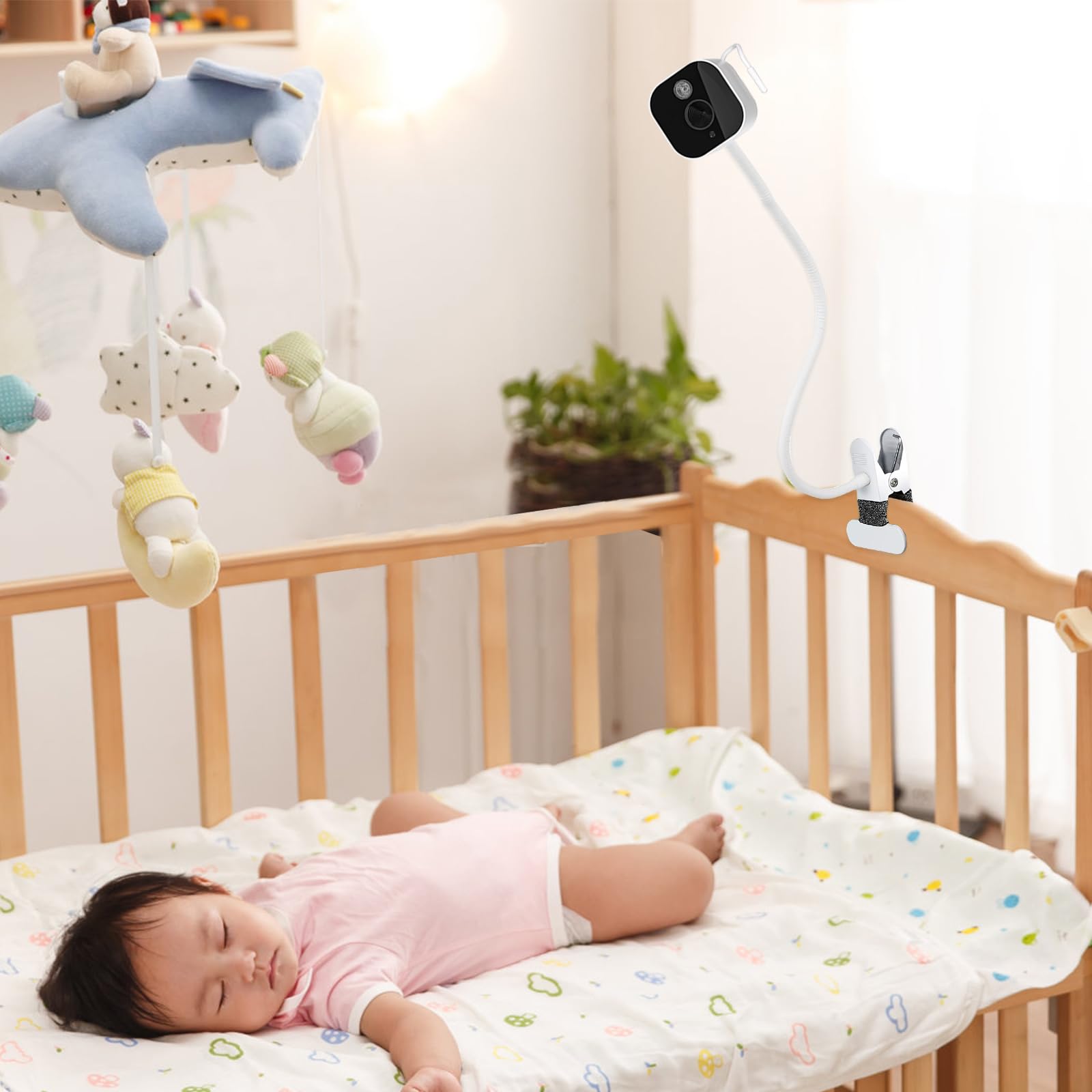 AoHkers baby monitor mount keeps monitor secure and within easy view.