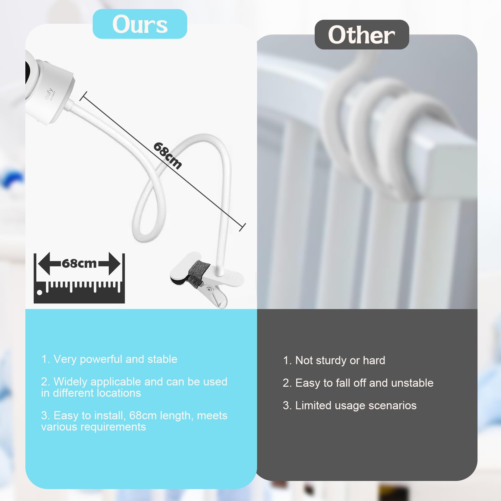 AoHkers phone holder for nursery viewing enables hands-free video calls.