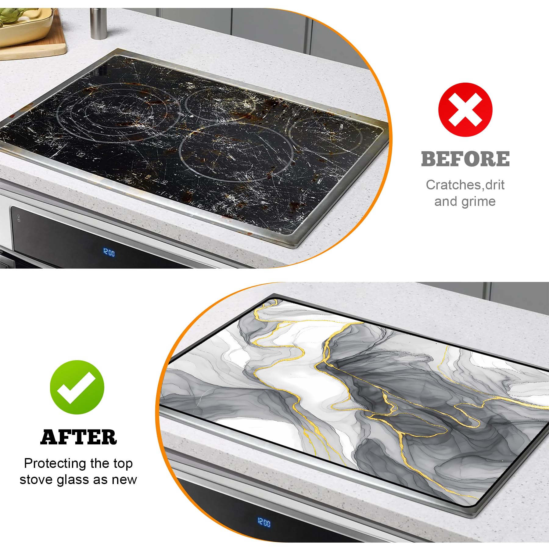 AOHMPT heat-resistant top surface withstands hot dishes up to 248°F for safe use.