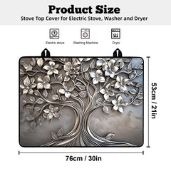 AOHMPT stove cover in floral pattern adds style while guarding countertops.