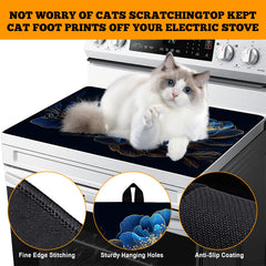 AOHMPT 28x20 stove top cover on a glass-top stove shields against scratches and heat marks.
