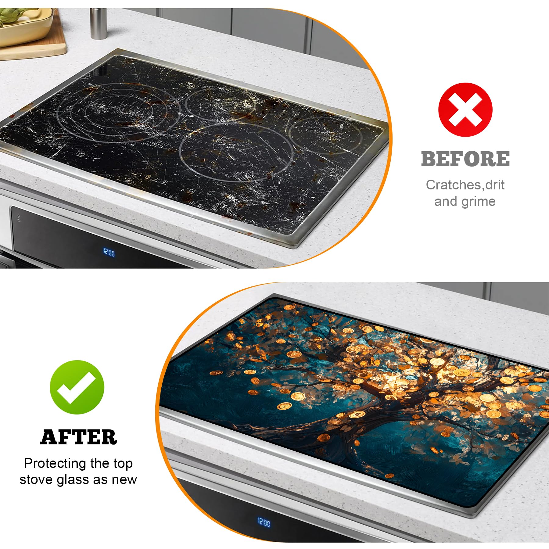 AOHMPT stove top cover cleans easily and stores compactly after use.