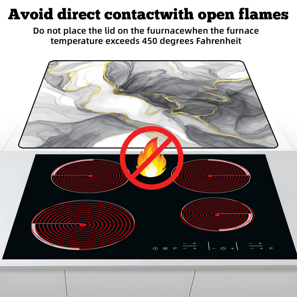AOHMPT stove top cover floral pattern brightens kitchen while preventing scratches on ceramic cooktops.