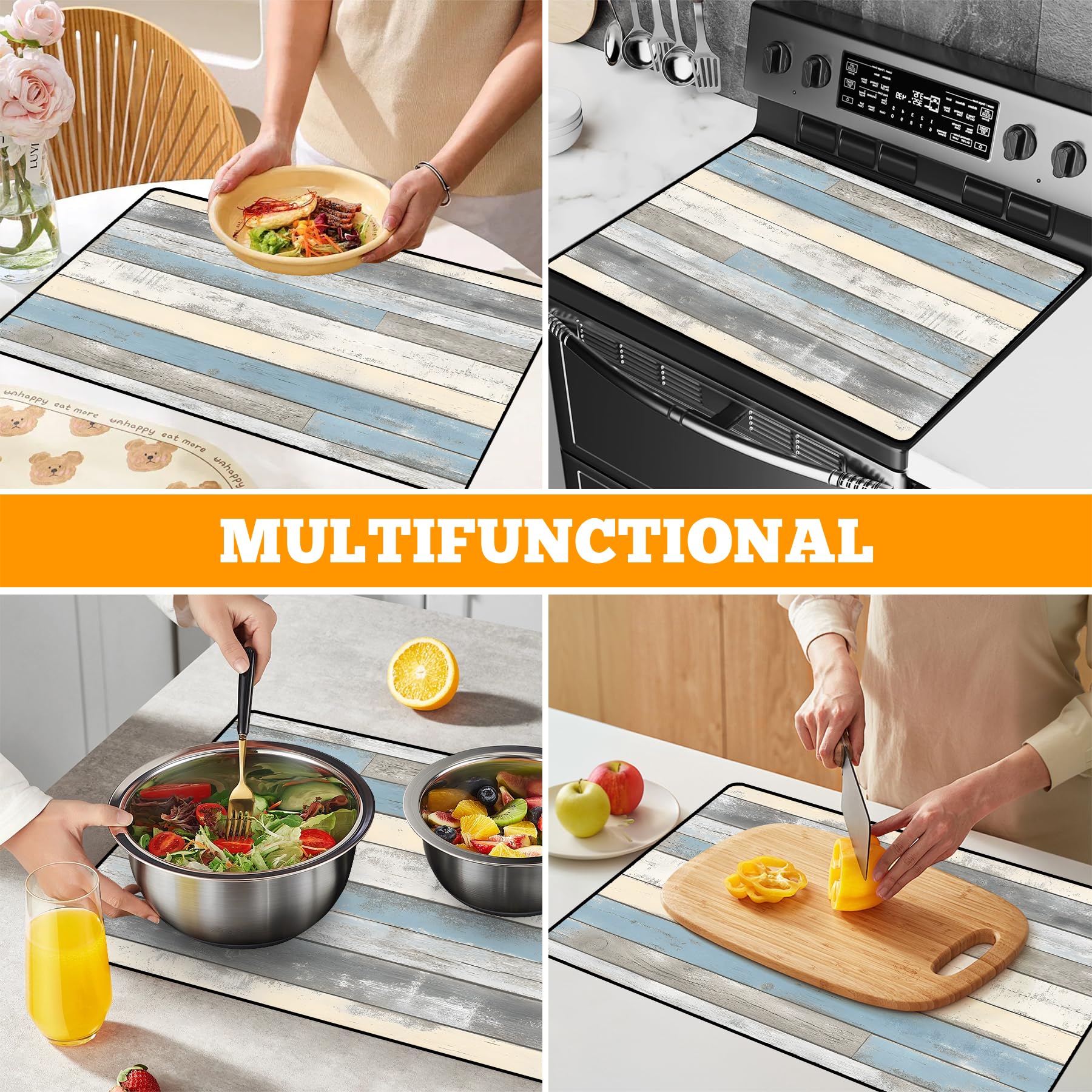 AOHMPT full-coverage 28x20 mat fits most electric/induction stoves.