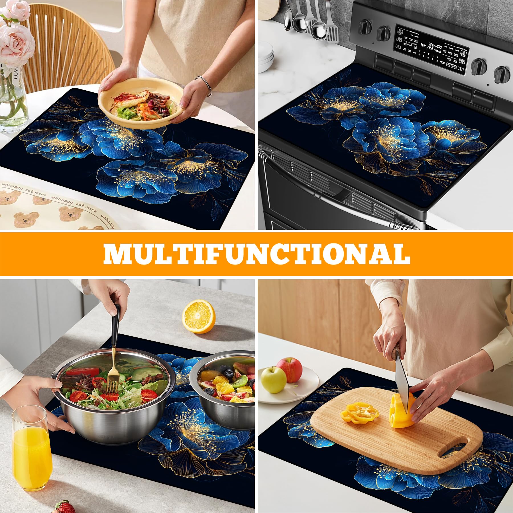 AOHMPT stove guard provides heat-safe protection for cooktops during cooking.
