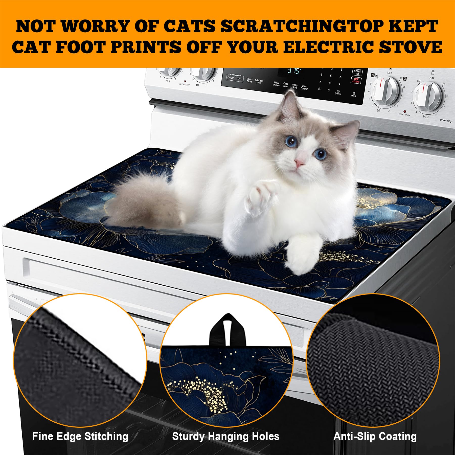 AOHMPT stove cover top layer withstands hot pots up to 248°F, protecting surfaces.