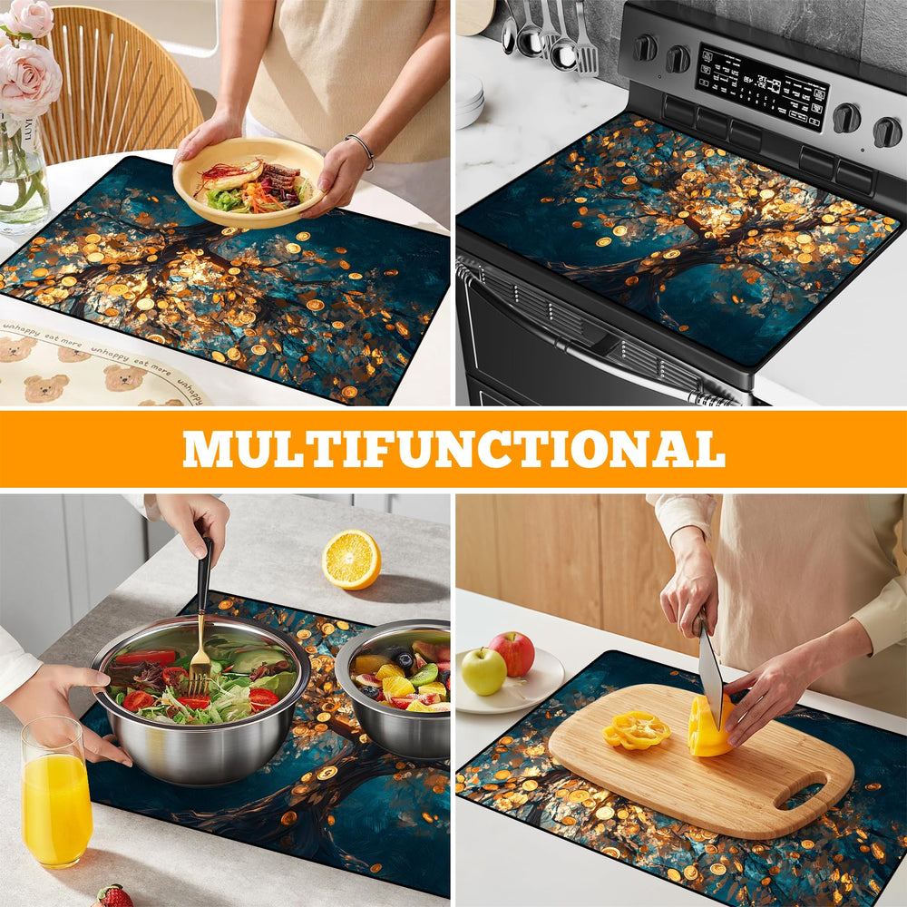 AOHMPT stove top cover in the kitchen offers flexible protection during prep.