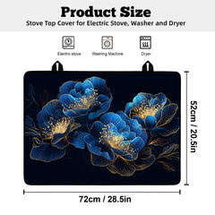 Floral-patterned AOHMPT stove top cover guards against spills while drying dishes.