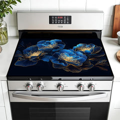 Geometric-patterned AOHMPT stove top cover protects glass stoves and countertops.