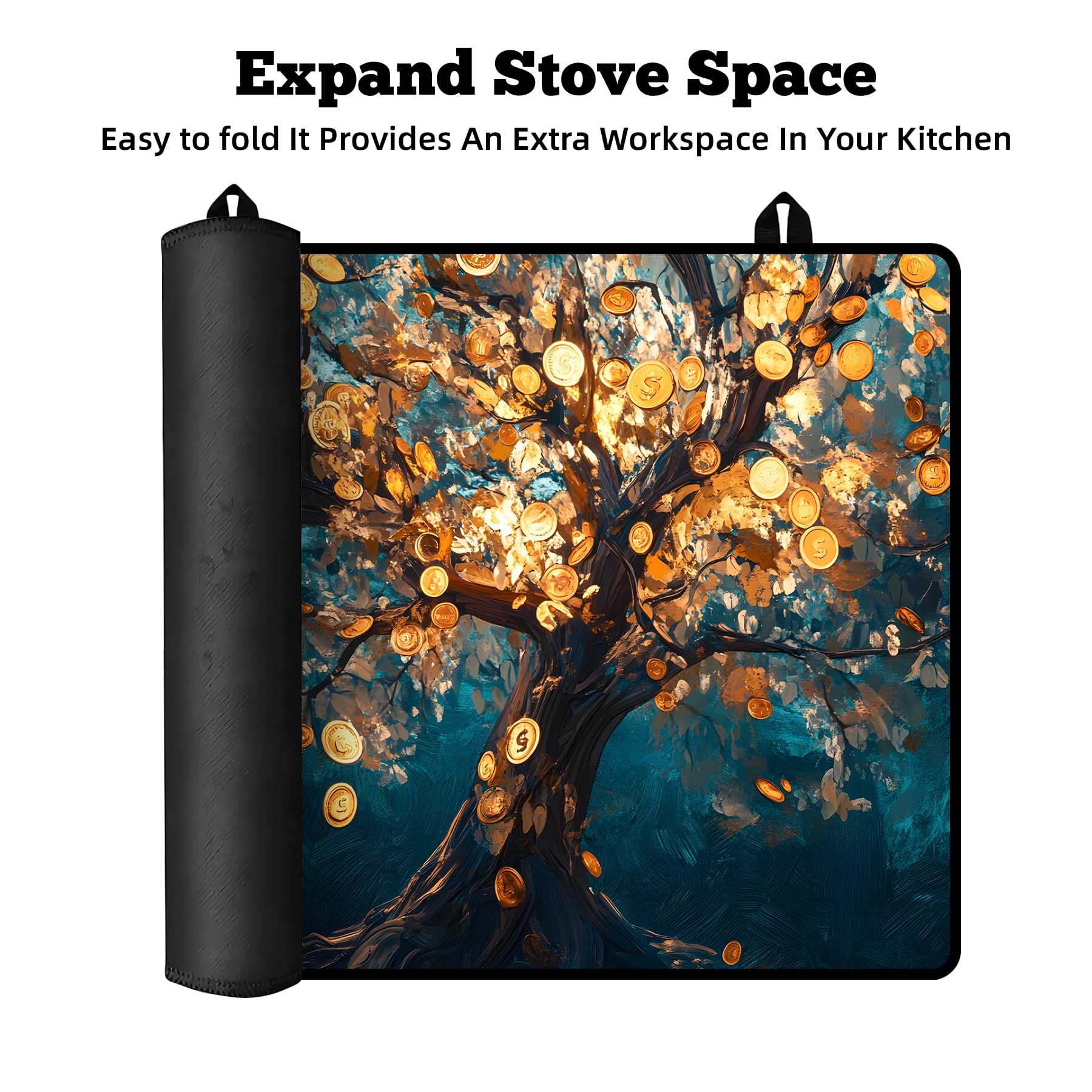 AOHMPT stove top cover waterproof surface protects countertops from spills.