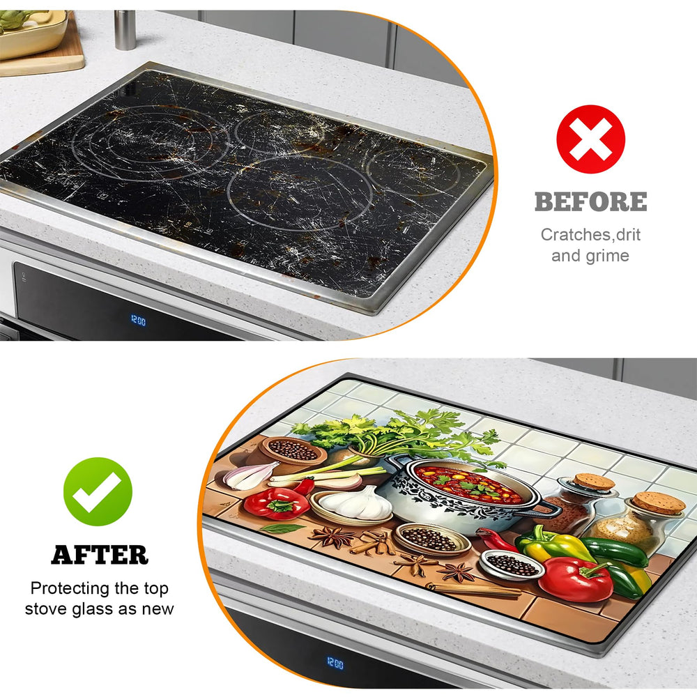 AOHMPT stove top cover drying mat function for dishes and utensils.