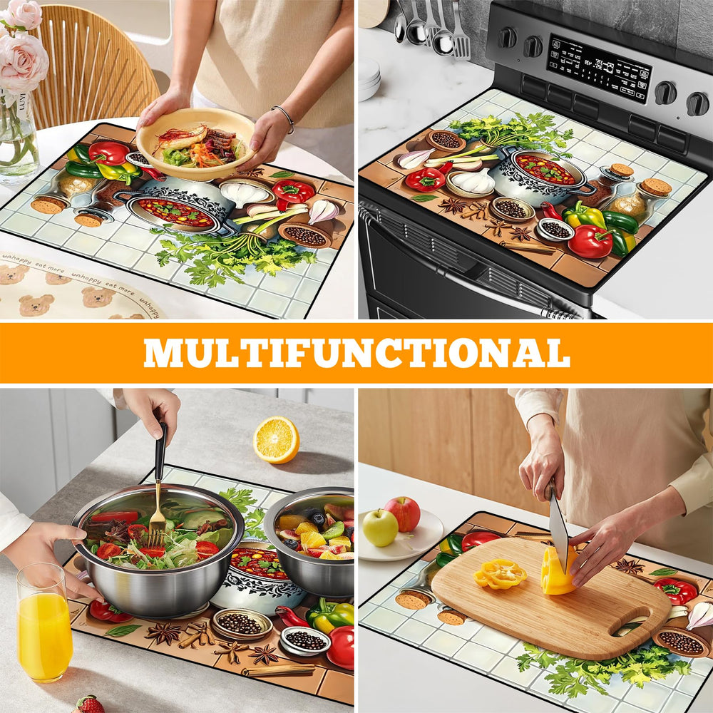 AOHMPT stove top cover quick-clean action supports tidy kitchen spaces.