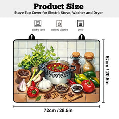AOHMPT stove top cover floral pattern brightens the kitchen while guarding glass tops.
