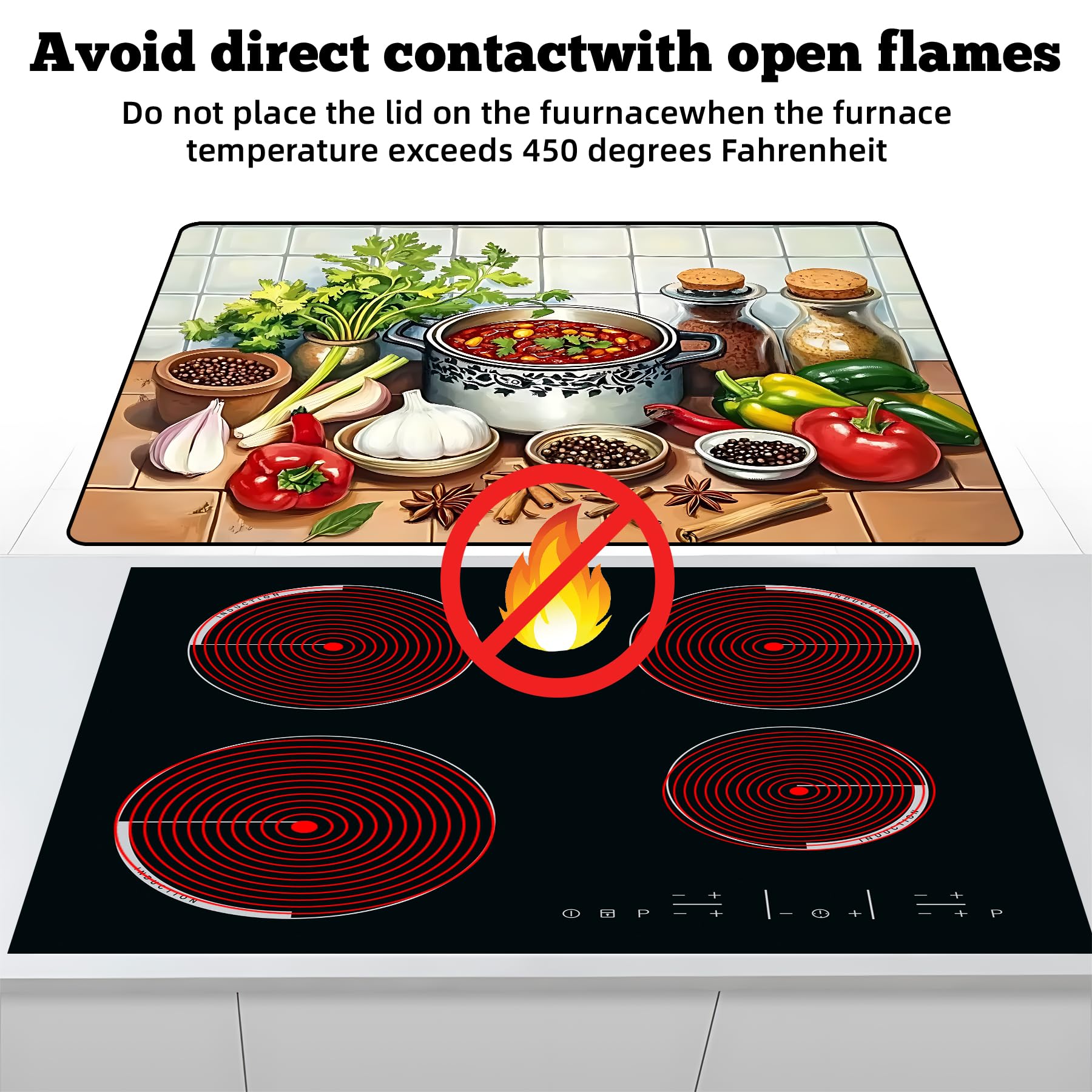 AOHMPT stove top cover minimalist pattern blends sleek design with practical protection.