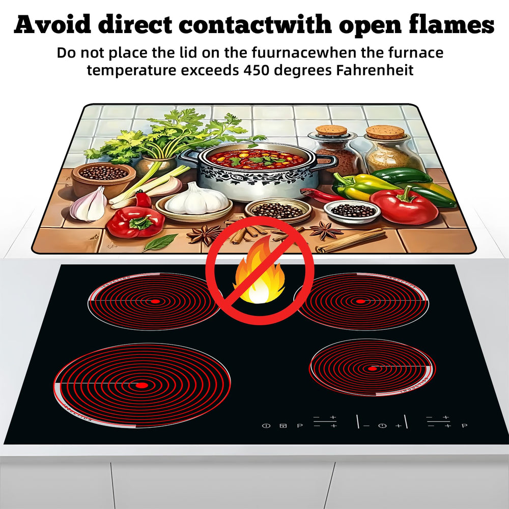 AOHMPT stove top cover minimalist pattern blends sleek design with practical protection.