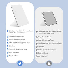 AOHWIDER bassinet mattress side view highlights compact profile for bedside use.