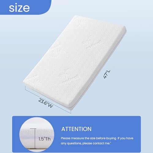 AOHWIDER bedside crib mattress 2-inch thick profile for stable sleep surface.