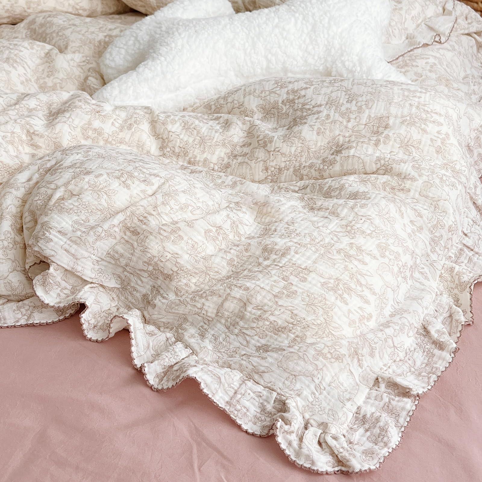 AOJIM 2-layer gauze close-up highlights soft, skin-friendly fabric.