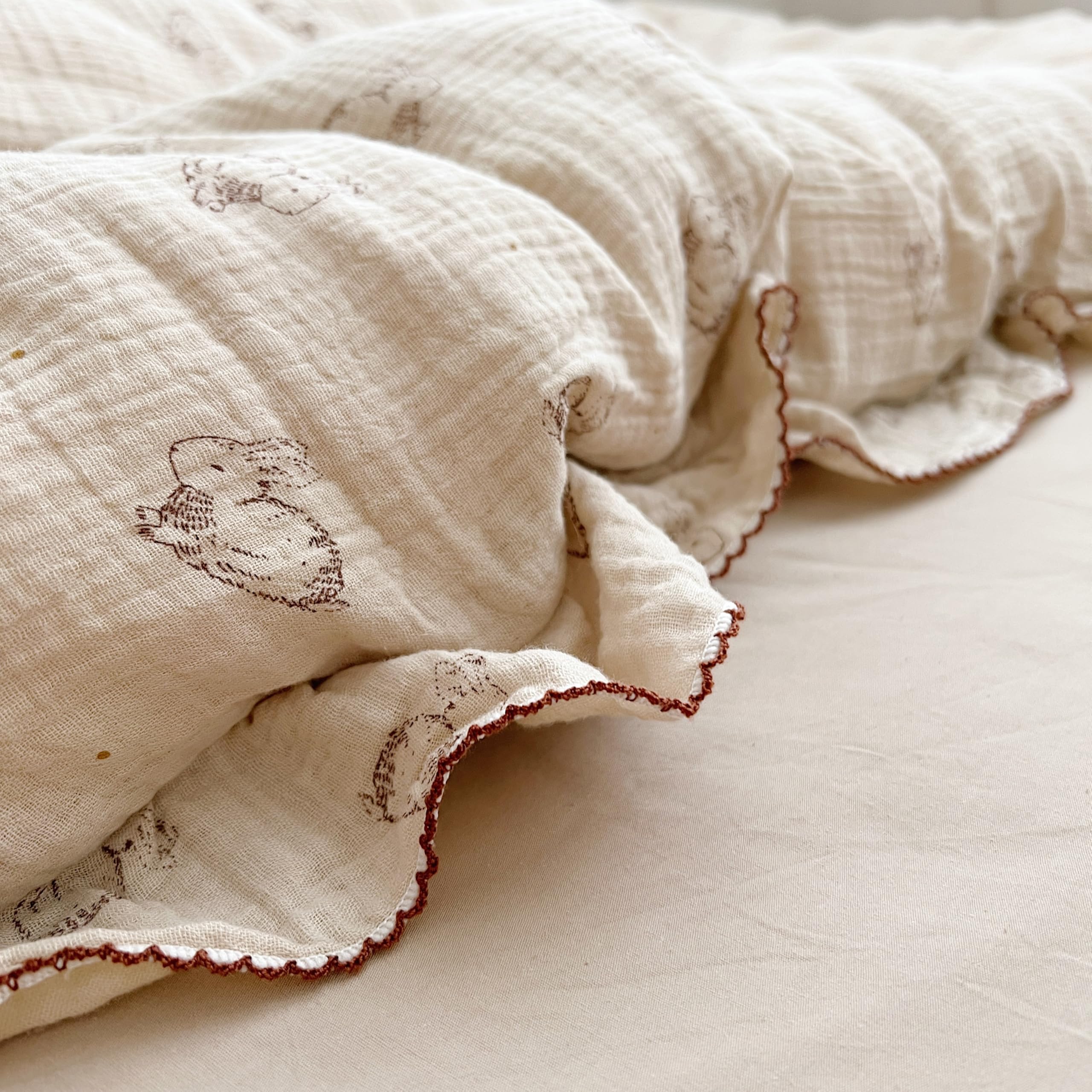 AOJIM Cute Rabbit pillowcase travel-friendly and lightweight for easy packing.