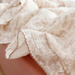 AOJIM forest pattern on crib demonstrates nursery-friendly print and fit