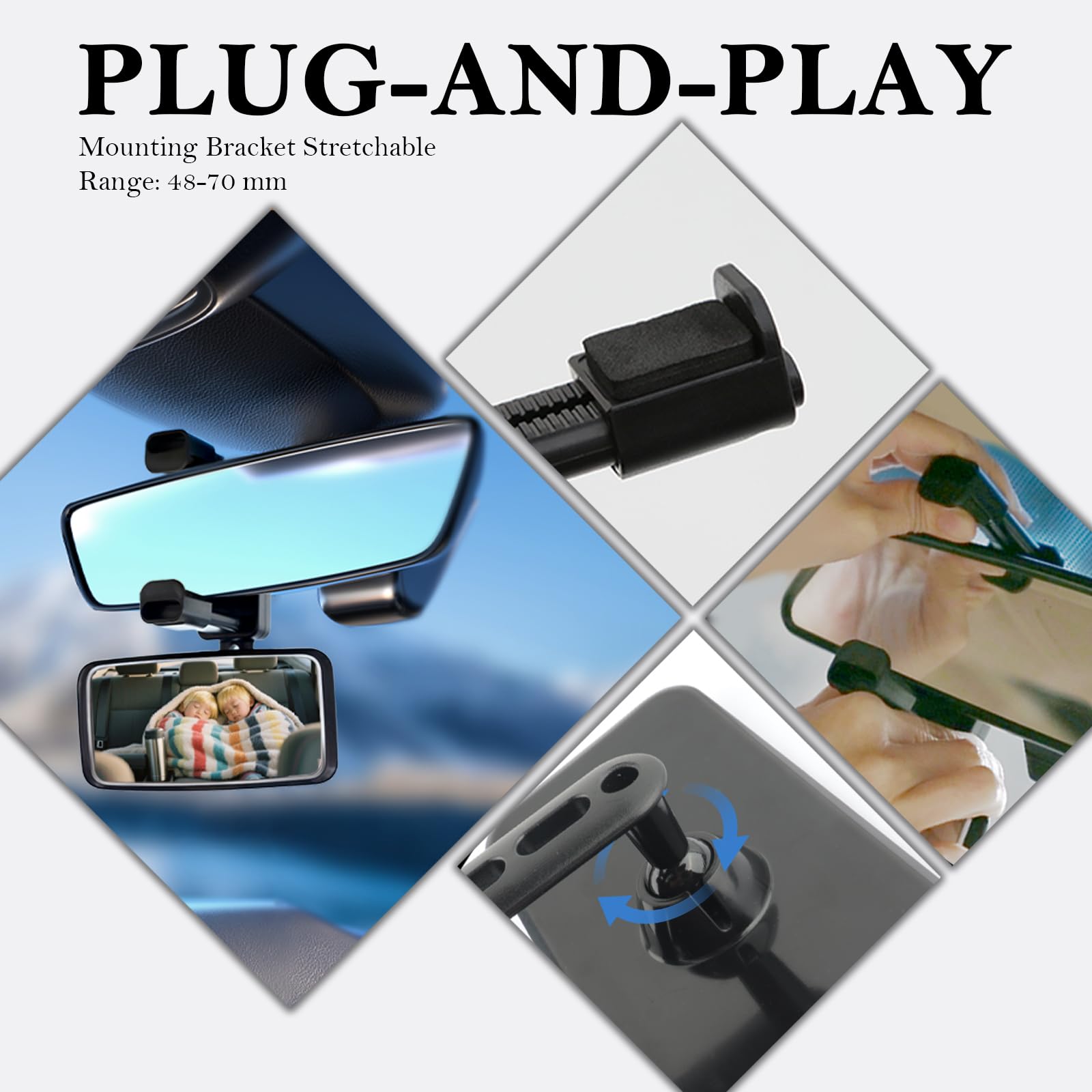 Aokdom easy-install clamp secures mirror quickly