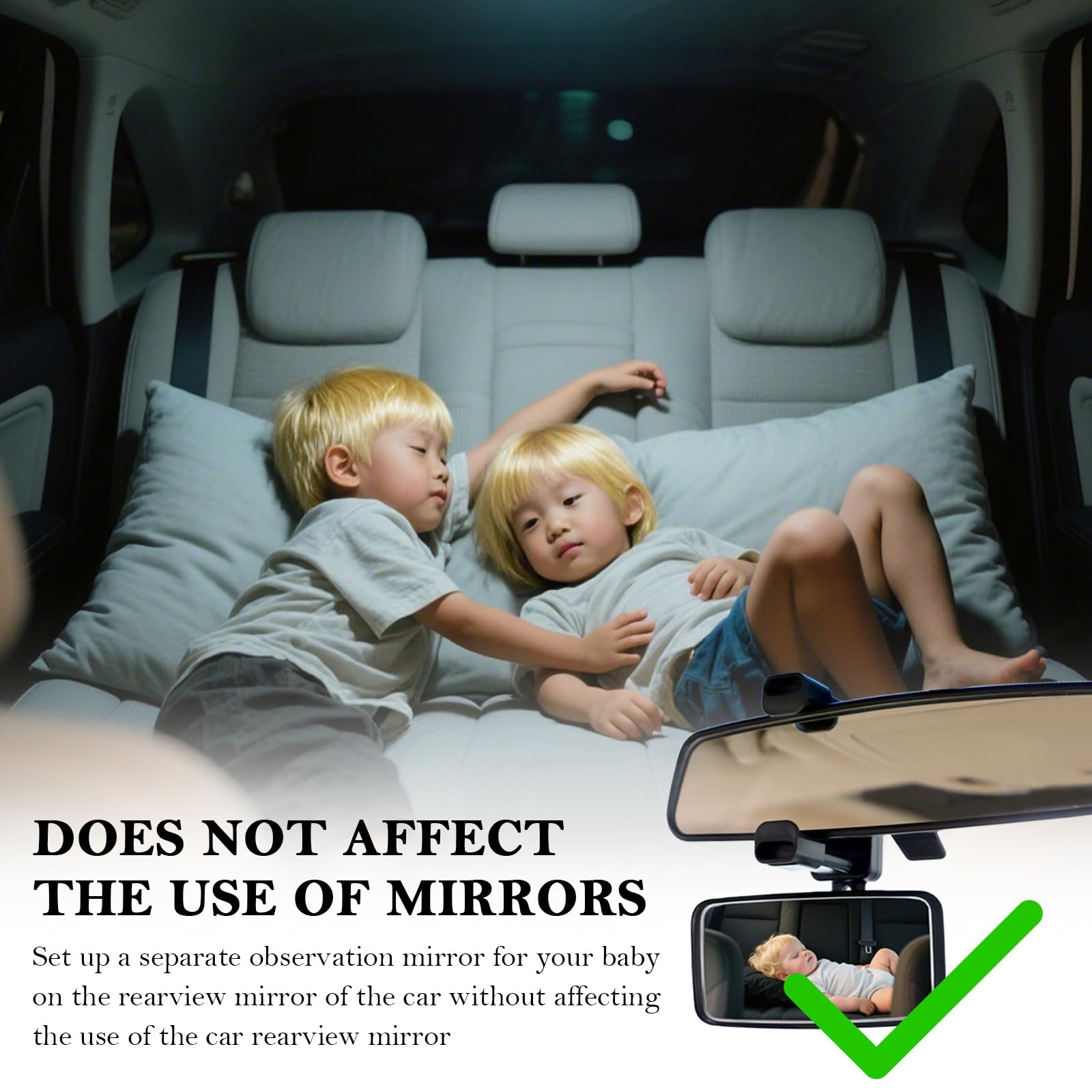 Aokdom car mirror on the road offers peace of mind for family trips