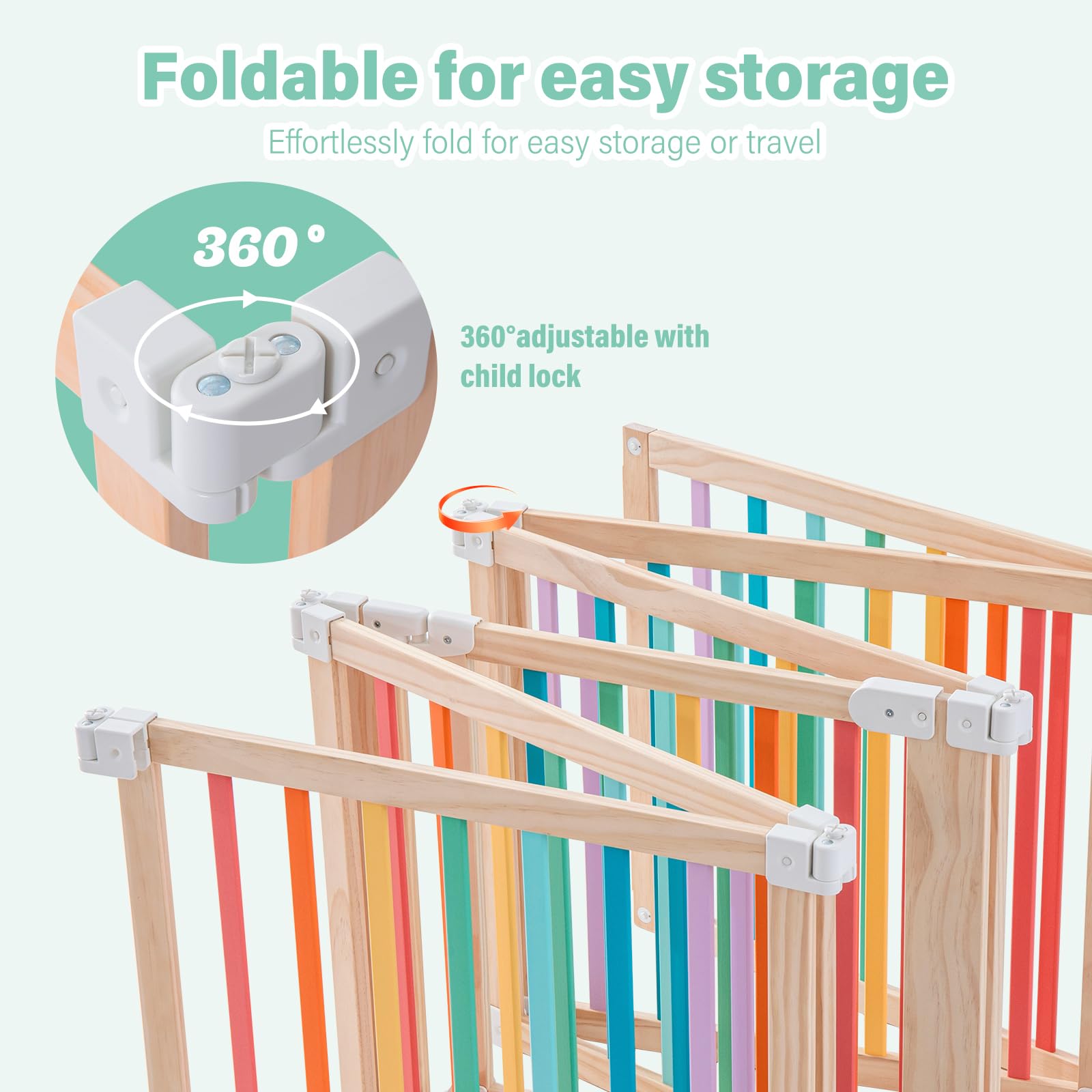 Aokkto foldable wooden playpen provides ample play space for babies to explore.