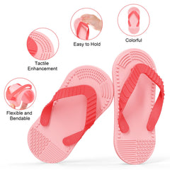 Aolso flip-flop teether pink wearable design for tiny feet and play