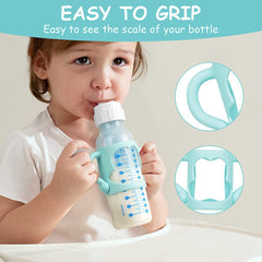 Aolso ergonomic silicone bottle handle—non-slip grip on Dr Brown's or similar bottles.