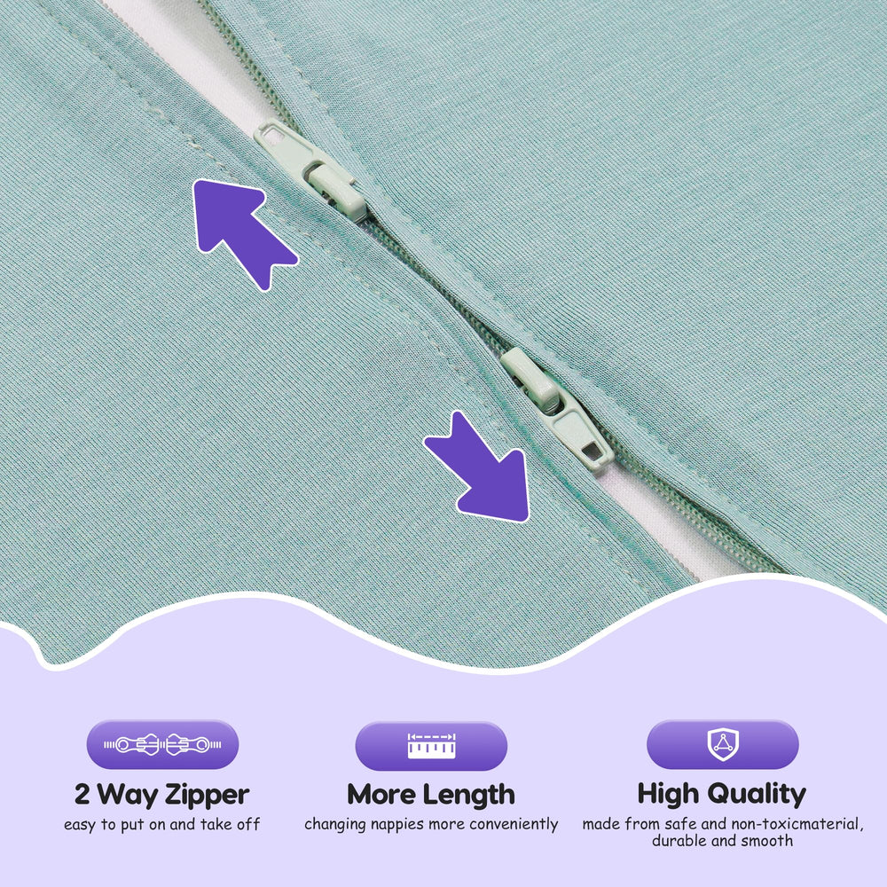 Close-up of Aomloge PuppyPaws 2-way zipper for easy diaper changes