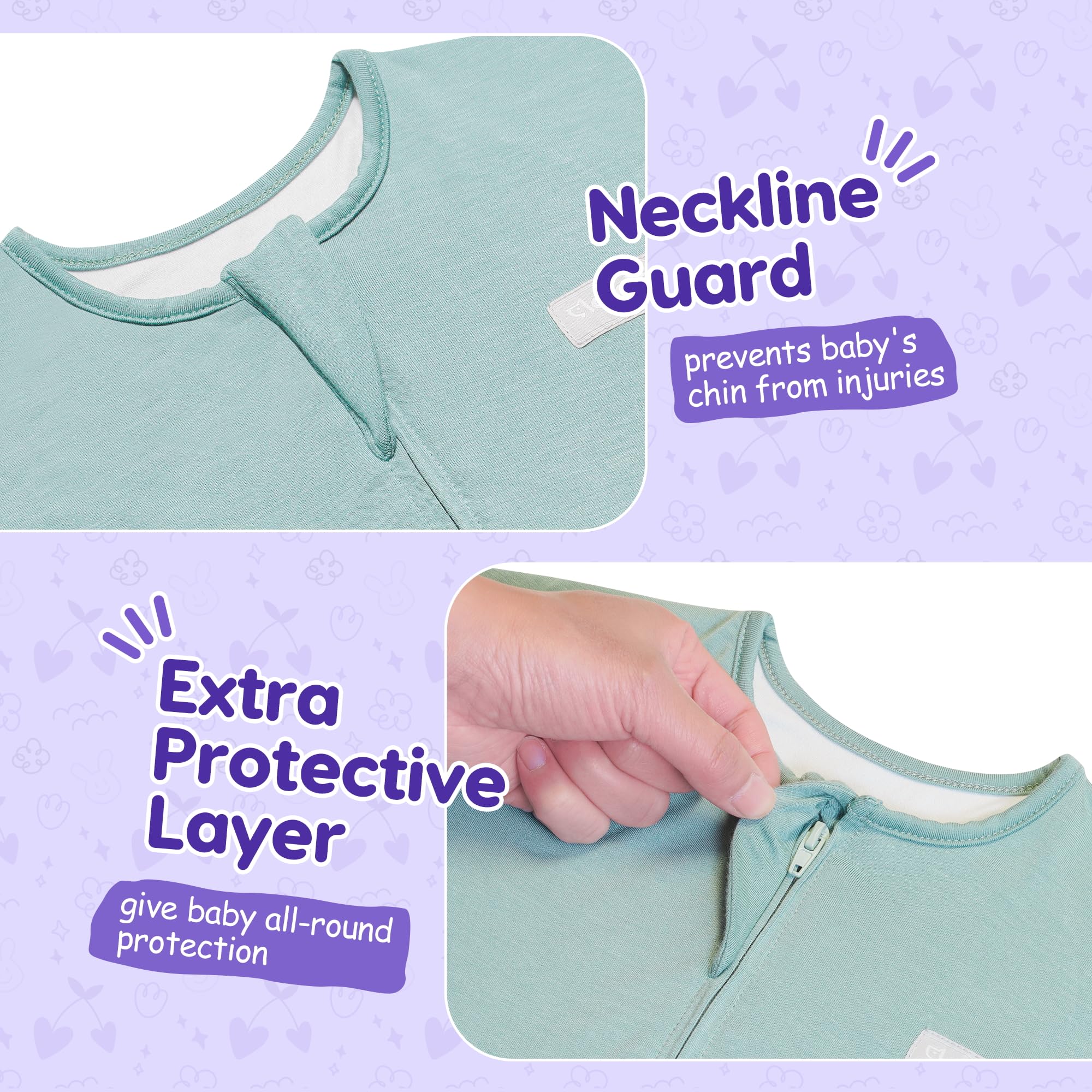 Aomloge PuppyPaws hip-friendly swaddle with loose hems for movement