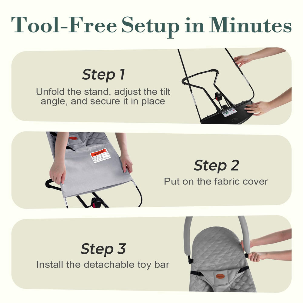 AOOTSMILE bouncer packs compactly for storage and travel.