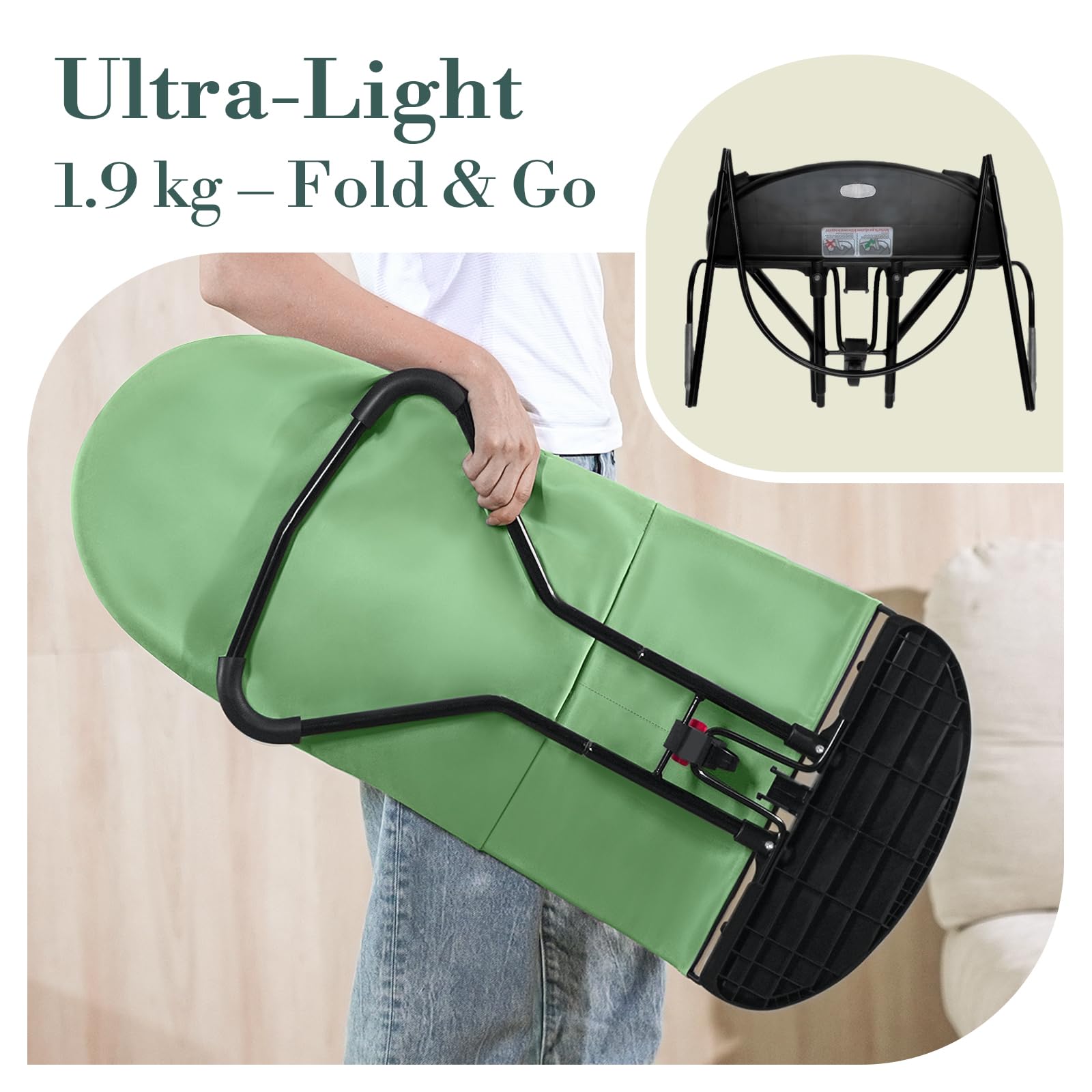 AOOTSMILE Bouncer Seat is lightweight and easy to carry between rooms.